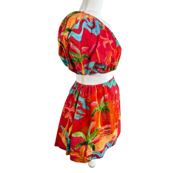 Farm Rio Ipanema one-shoulder cutout mini dress with a tropical print Size XS - Picture 10 of 12